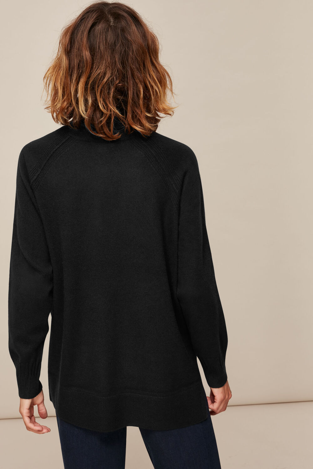 Cashmere Roll Neck Sweater Black