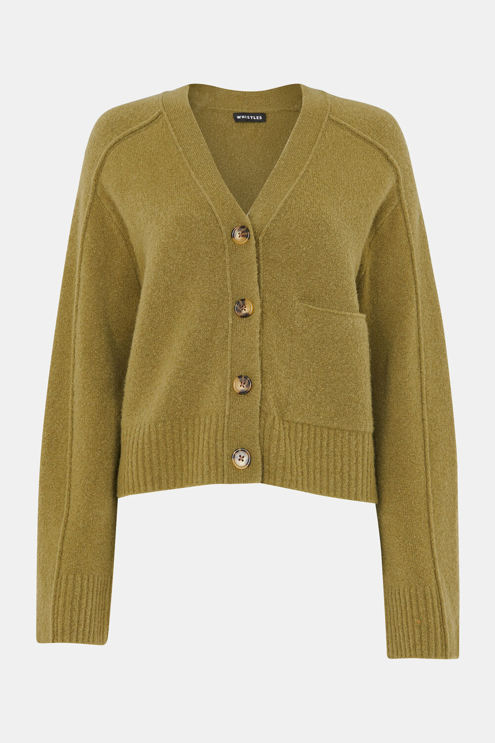 Sage Green Wool Mix Pocket Cardigan