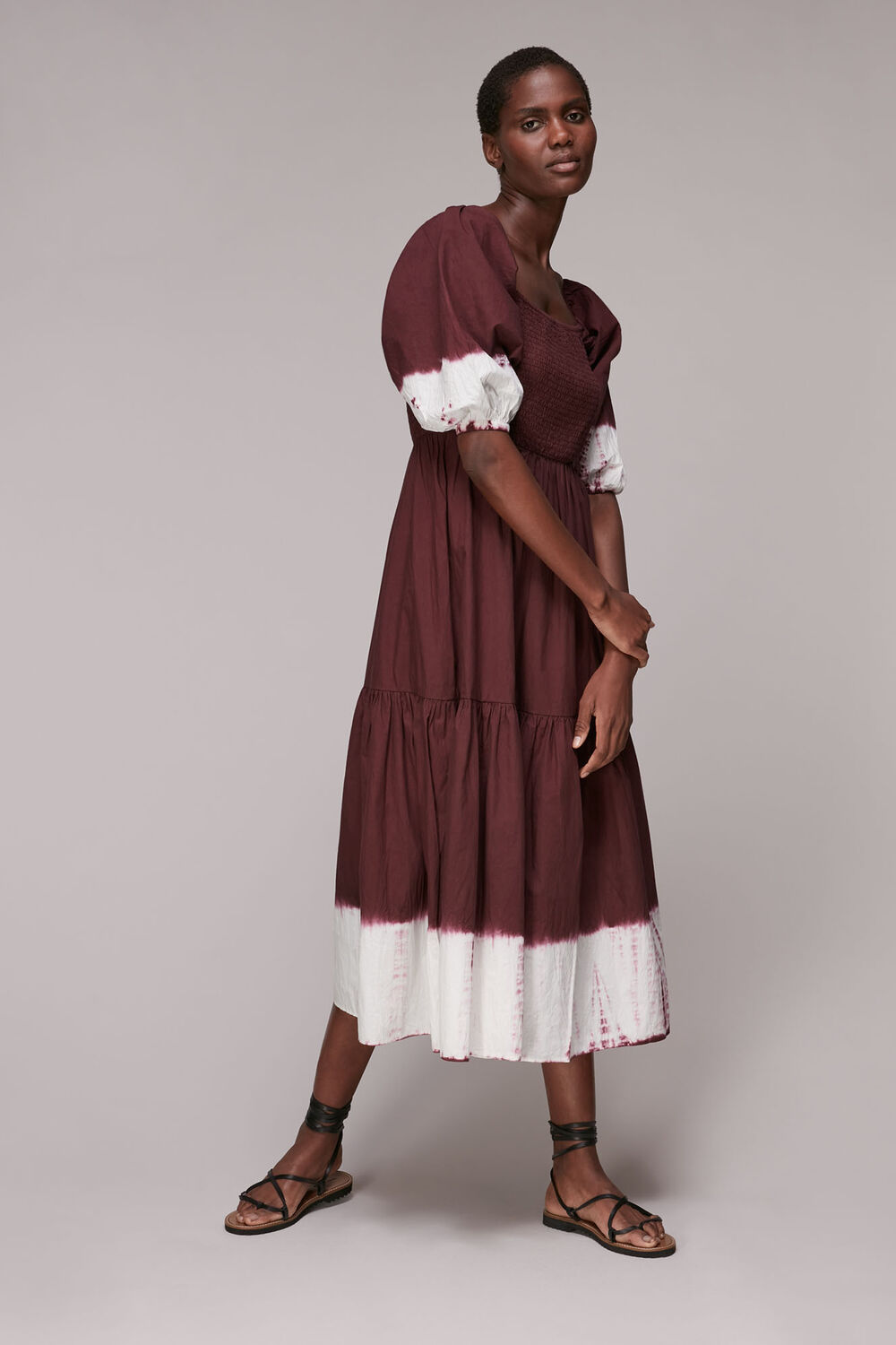 Libby Tie Dye Shirred Dress