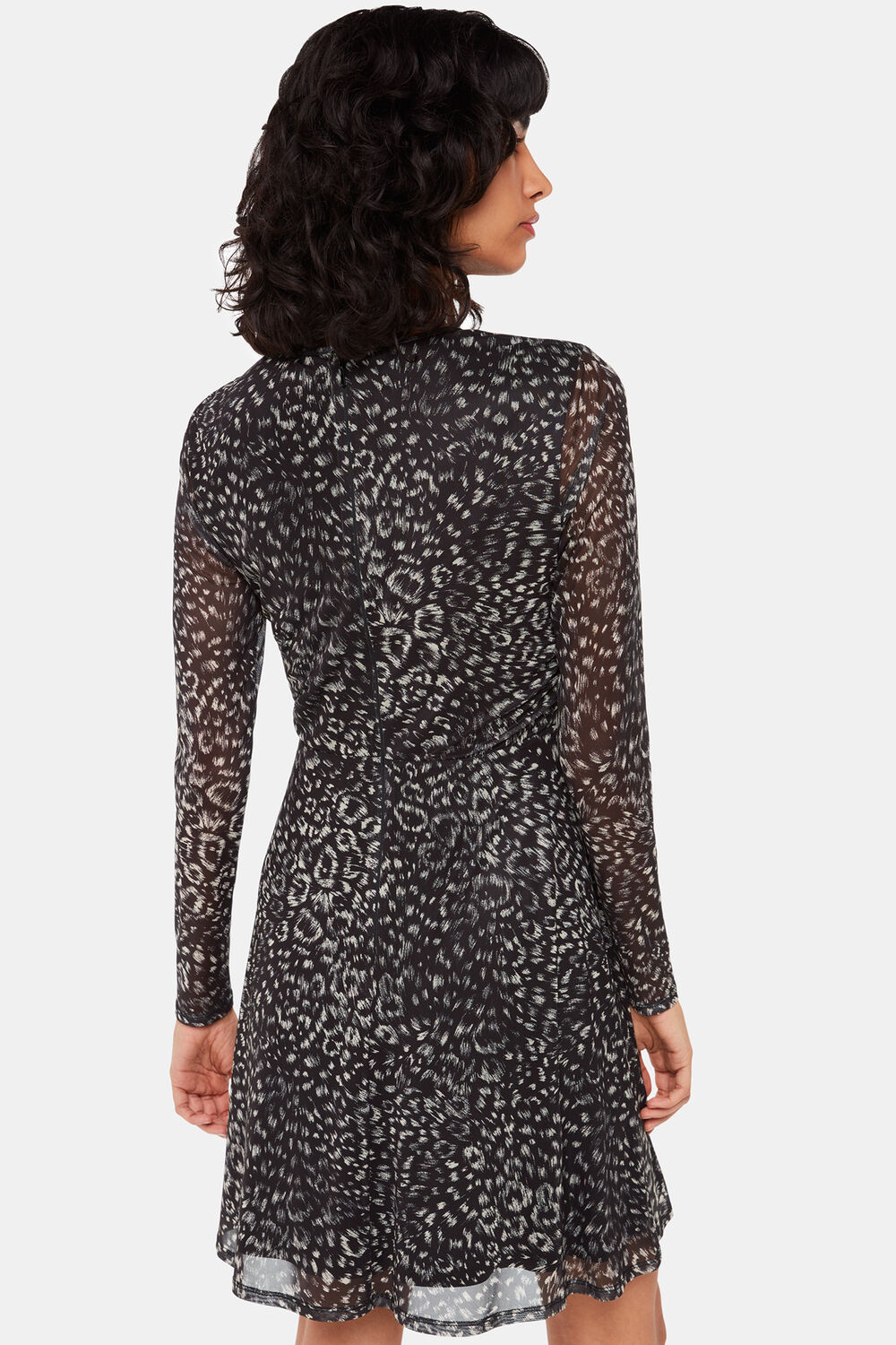Feather Leopard Flippy Dress