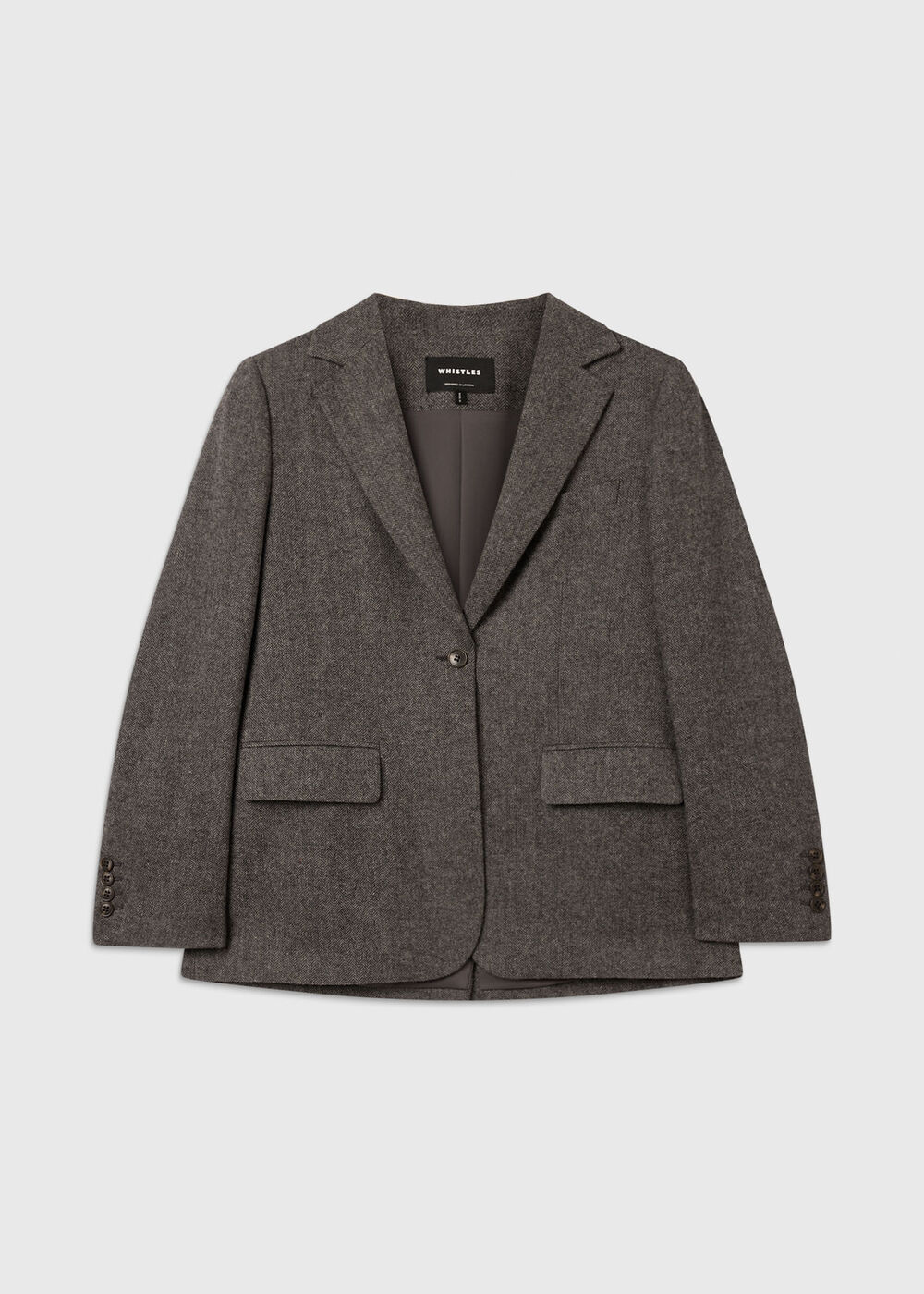 Petite Herringbone Wool Blend Blazer