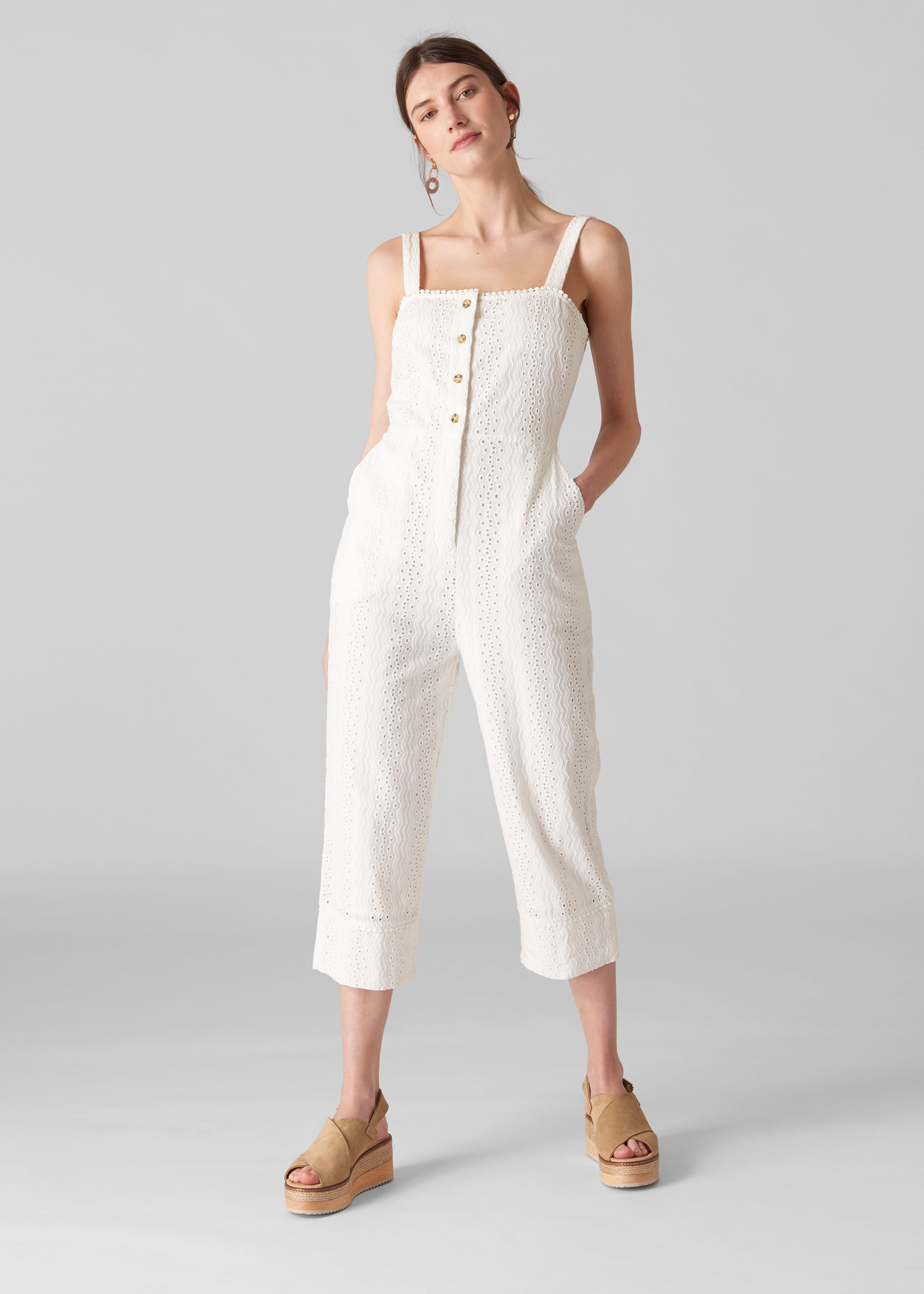 White on sale broderie jumpsuit