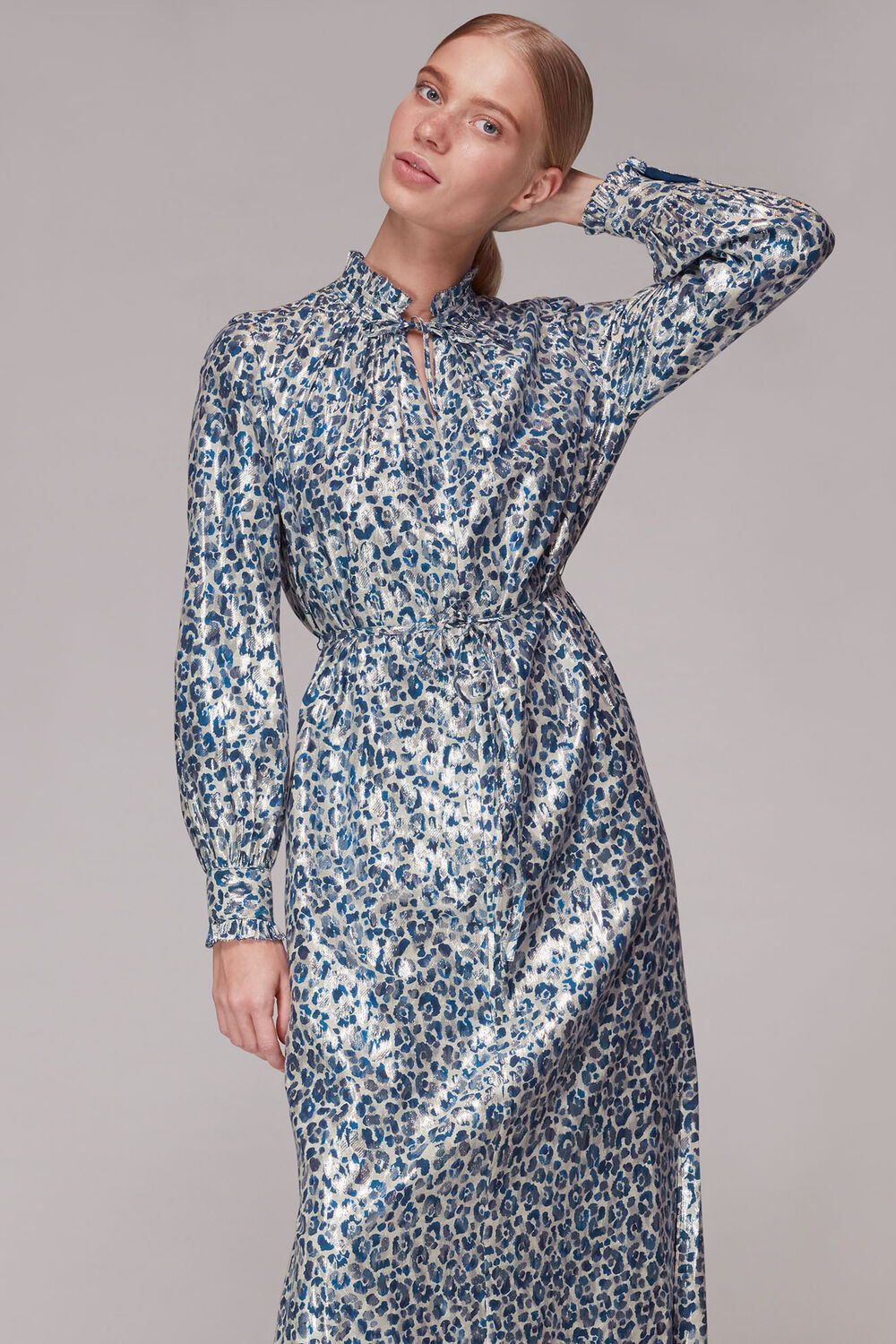 Animal Metallic Silk Mix Dress
