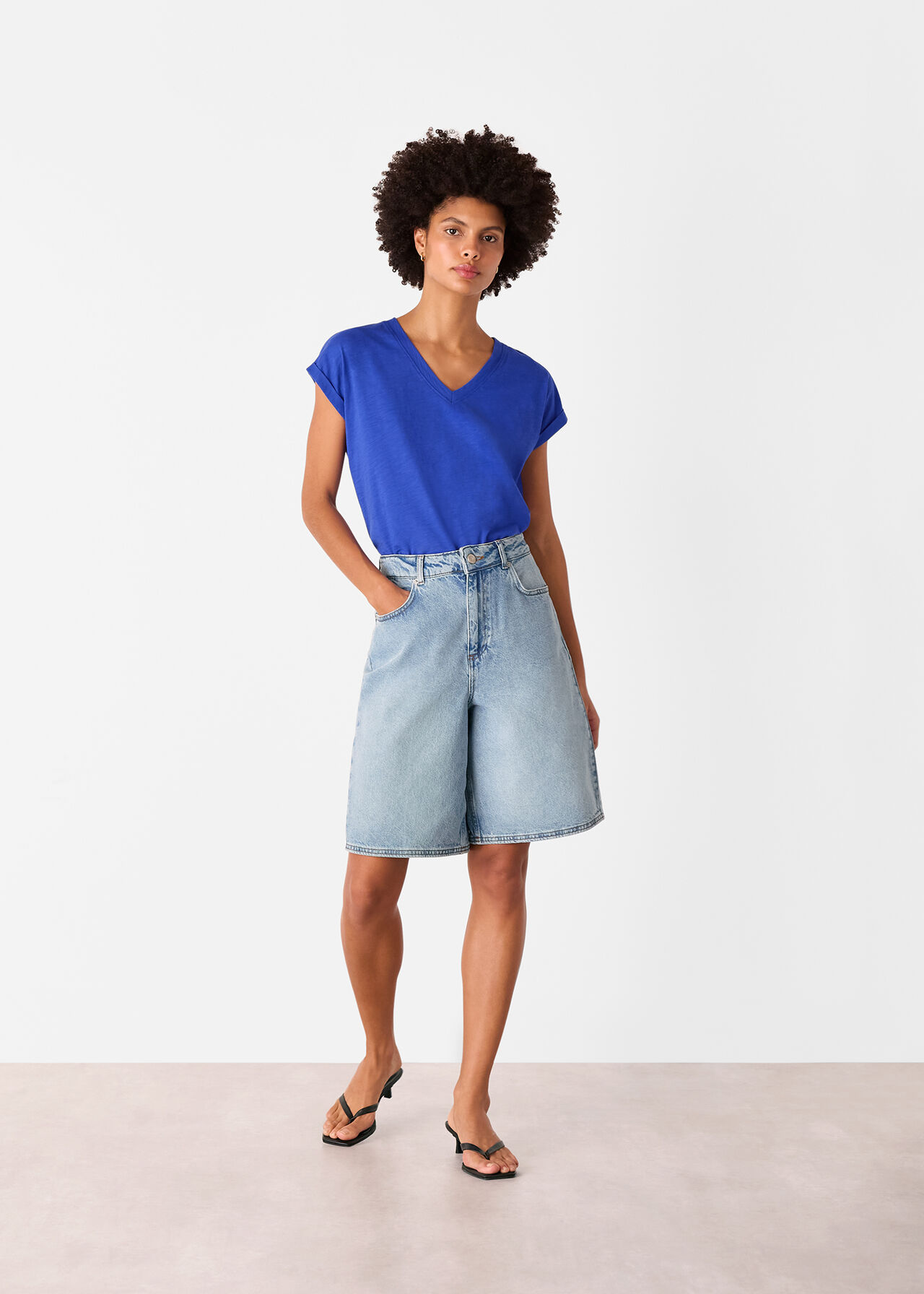 Willa V-Neck Cap Sleeve Tee