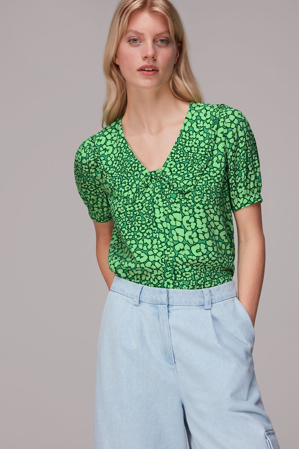 Leopard Petals Collar Top