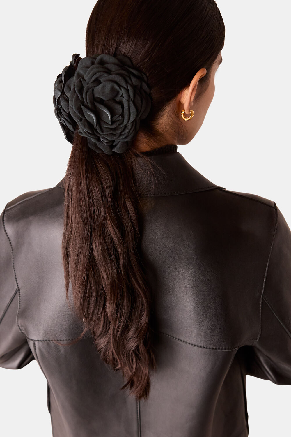 Black Flower Claw Clip