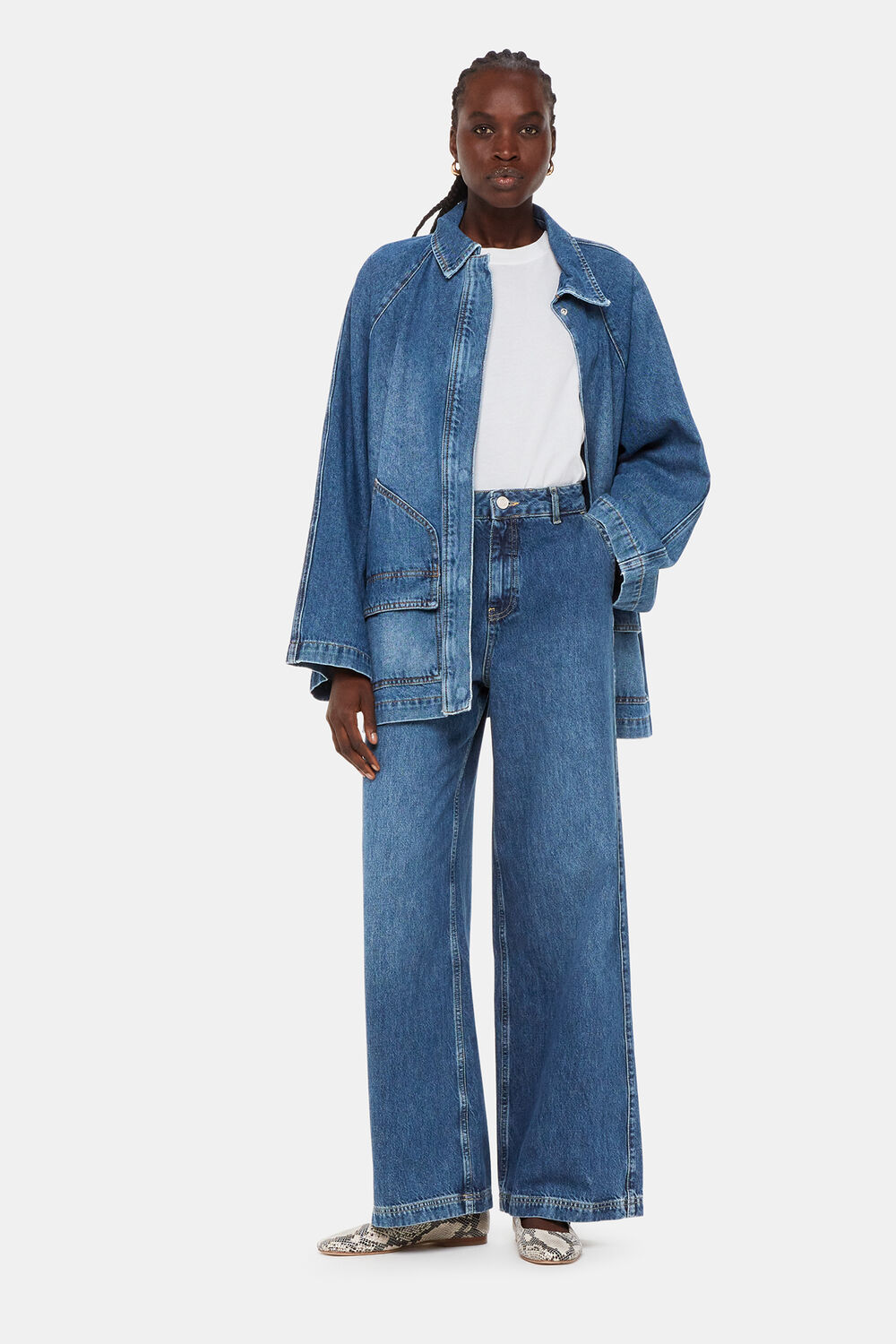 Denim Wide Leg High Waist Jean
