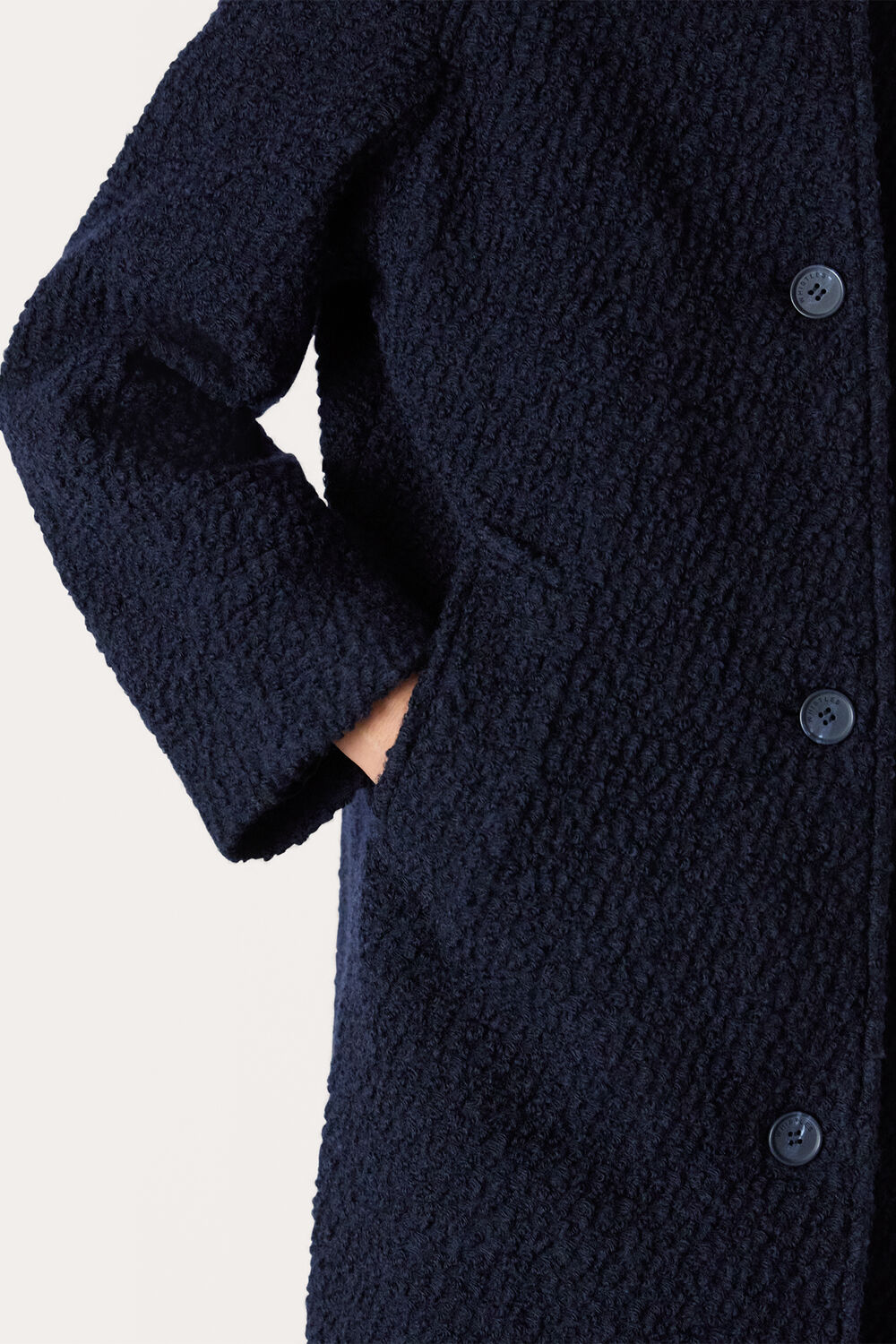 Navy Romy Boucle Coat
