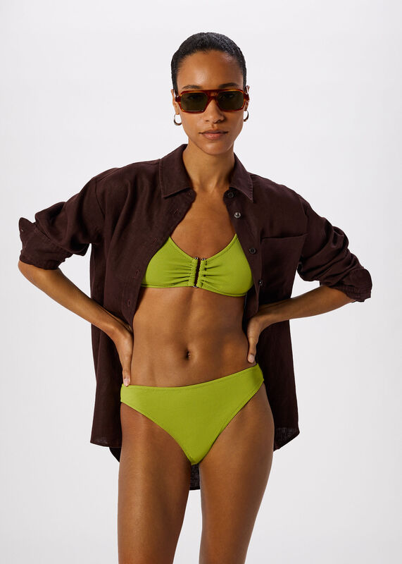 Green Textured Bikini Bottom