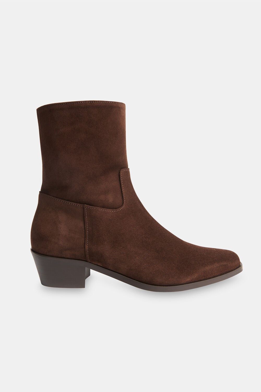 Chocolate Suede Clean Western Boot
