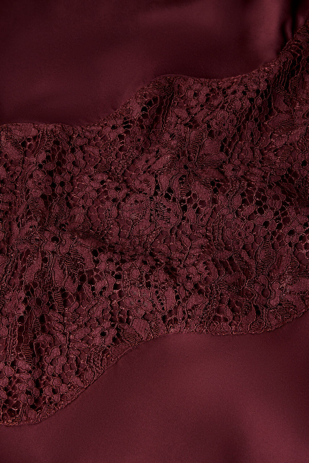 Brown Lace Insert Midi Dress