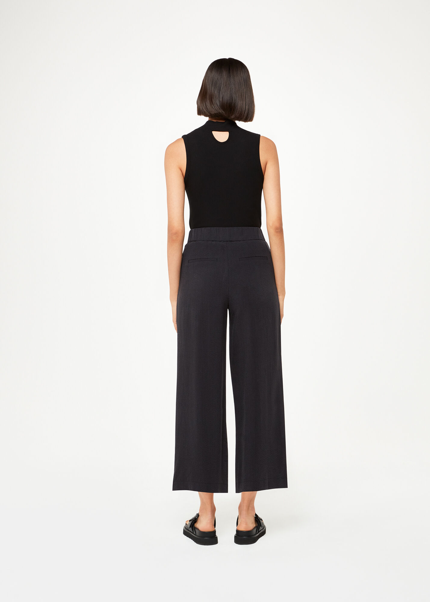 Black side clearance zip trousers