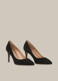 Cari Mid Suede Point Pump Black