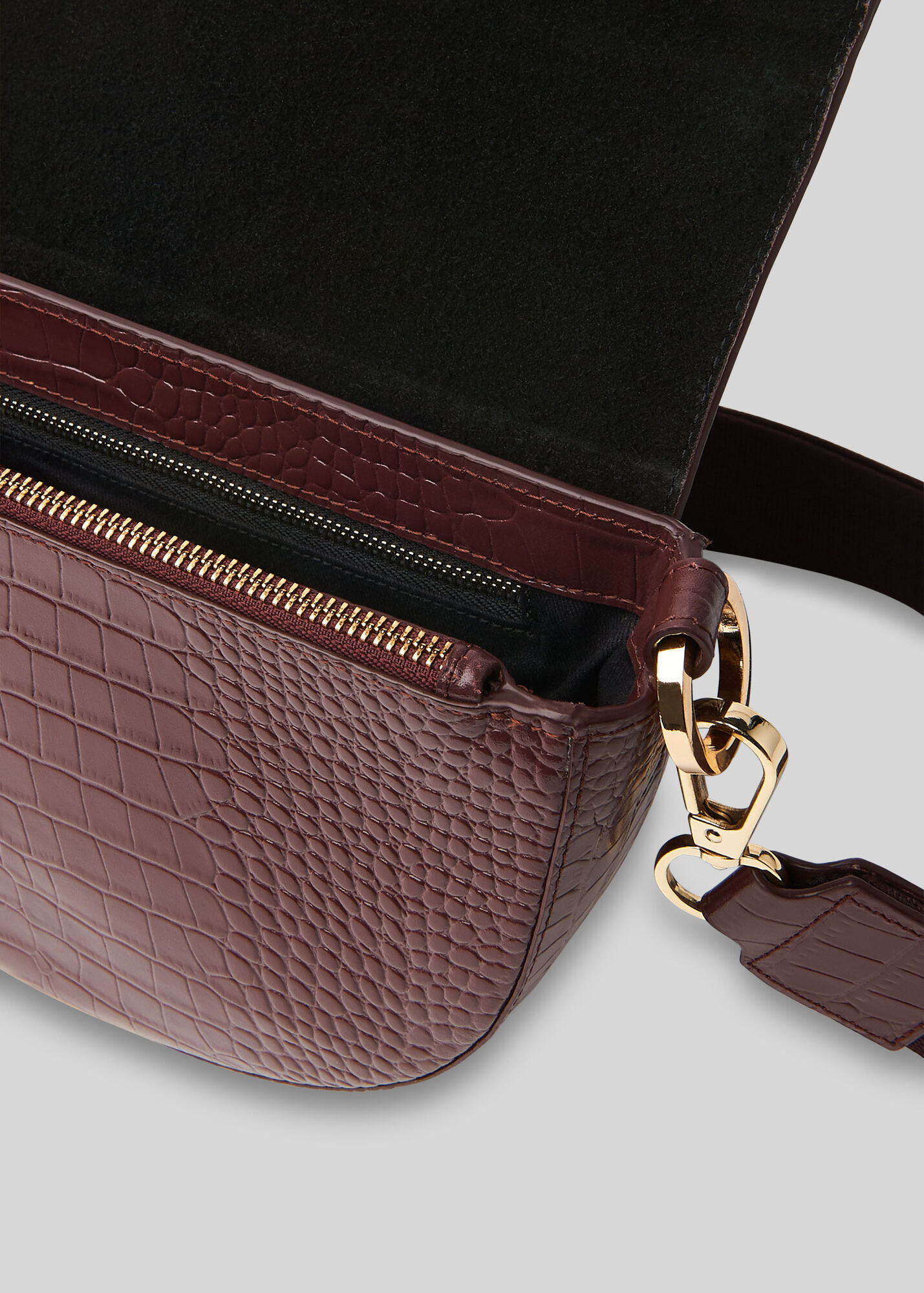 Plum Monty Half Moon Croc Bag WHISTLES