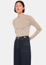Keyhole Back Crew Neck Knit