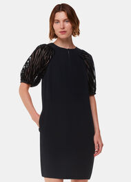 Lucy Zebra Velvet Sleeve Dress