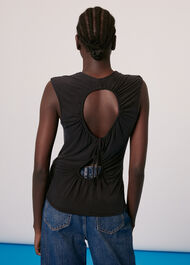 Keyhole Cut Out Cupro Top