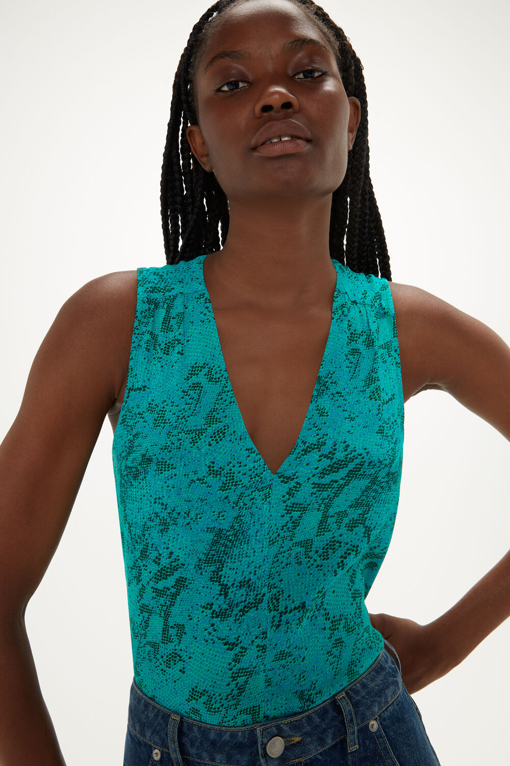 Diagonal Snake Vest Top