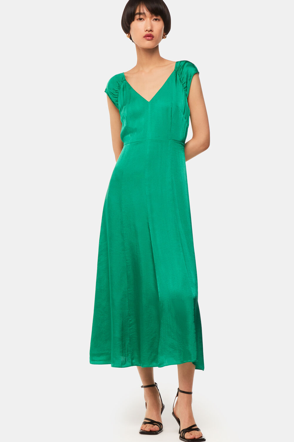 Arie Hammered Satin Midi Dress