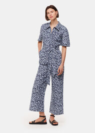 Leopard Linen Blend Jumpsuit