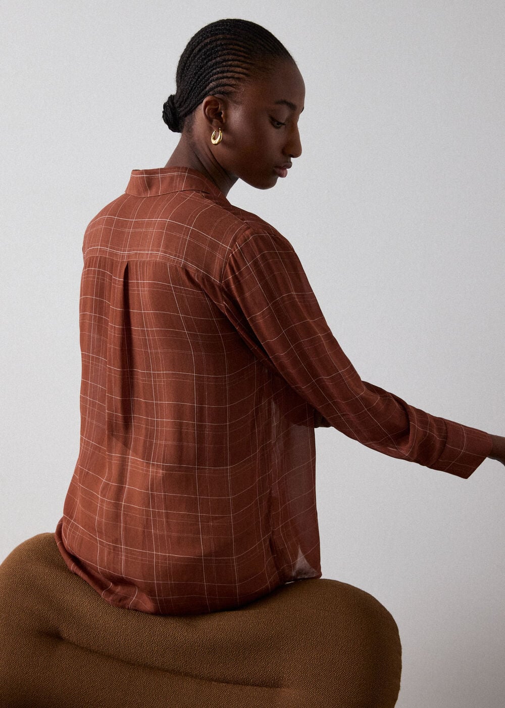 Etched Check Sheer Shirt