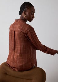 Etched Check Sheer Shirt