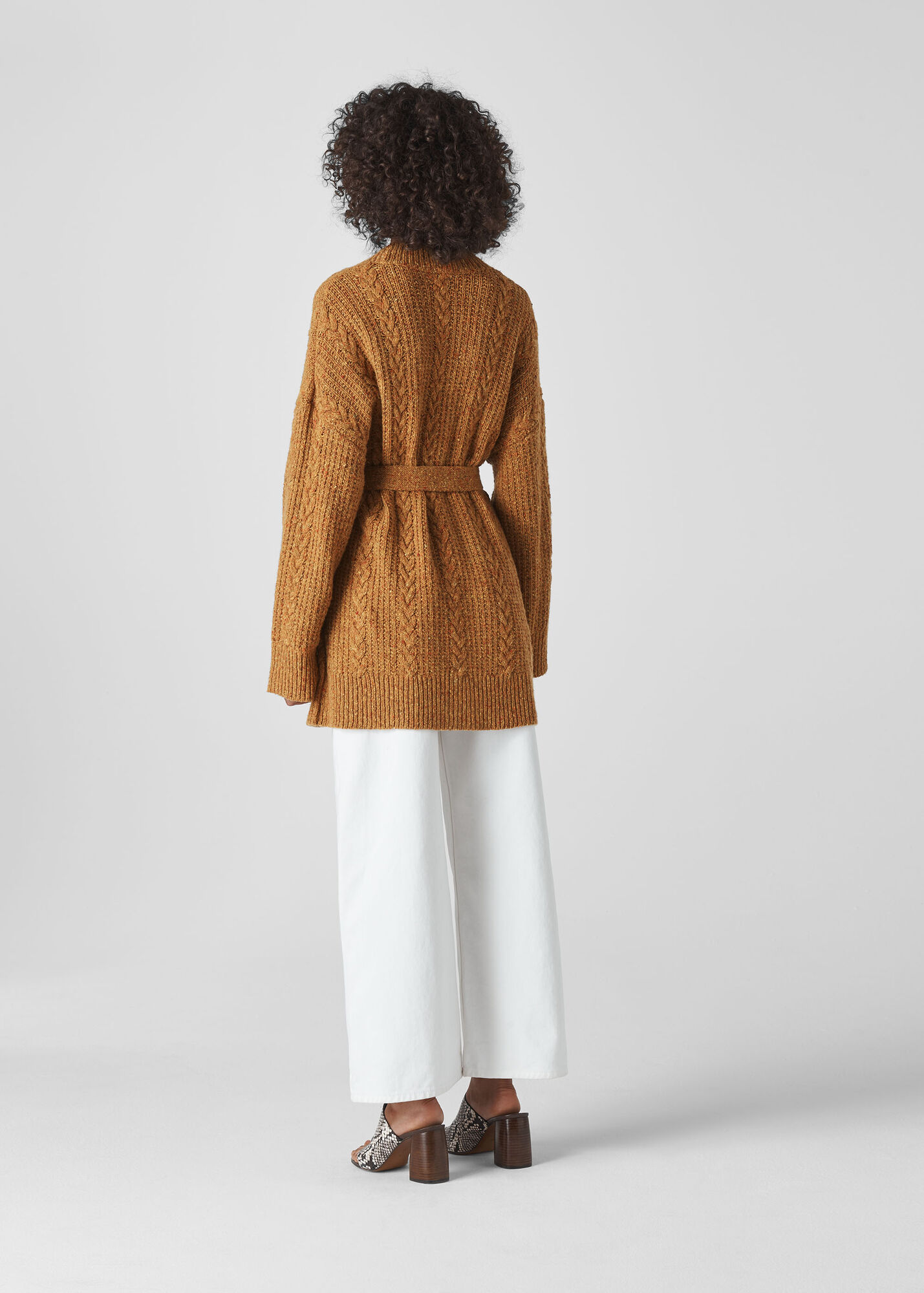 Yellow Oversized Cable Cardigan WHISTLES