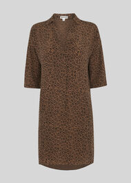 Mini Ikat Animal Lola Dress Khaki/Multi