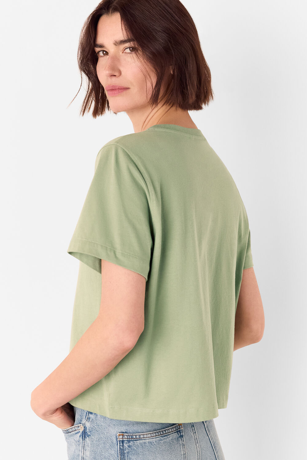 Round Neck Button Up Tee