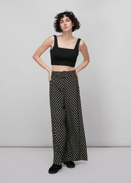 Spot Silk Palazzo Trouser