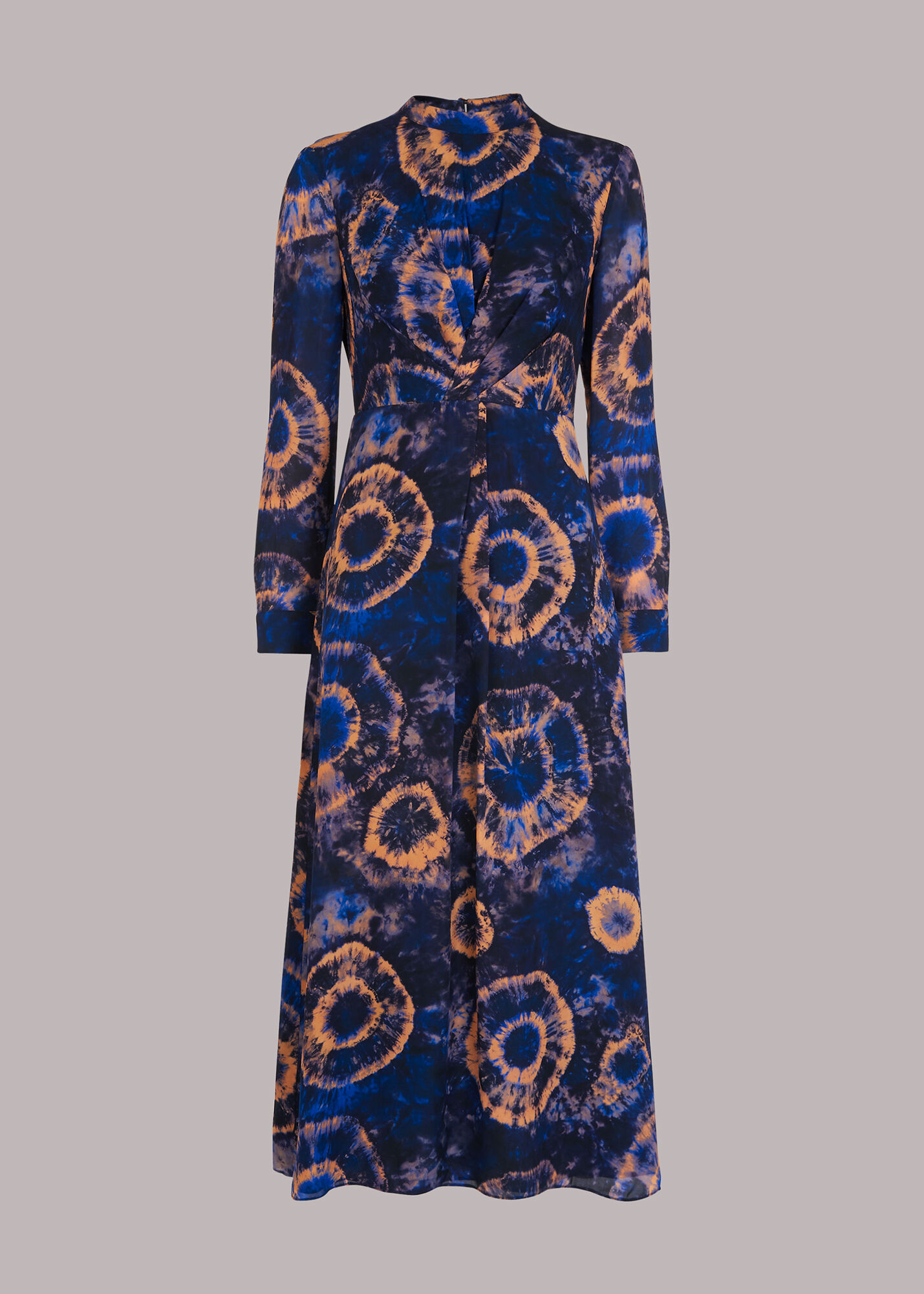 Multicolour Elena Tie Dye Silk Midi Dress | WHISTLES