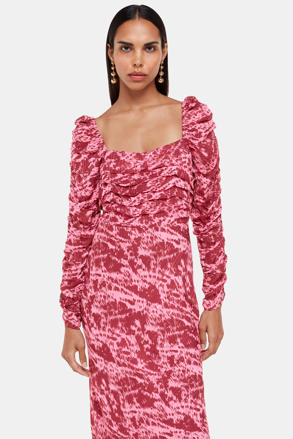 Jonie Sleek Texture Midi Dress