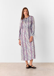Mottled Snake Print Midi Dress