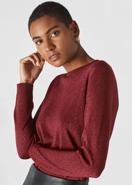 Sparkle Crew Neck Knit Burgundy