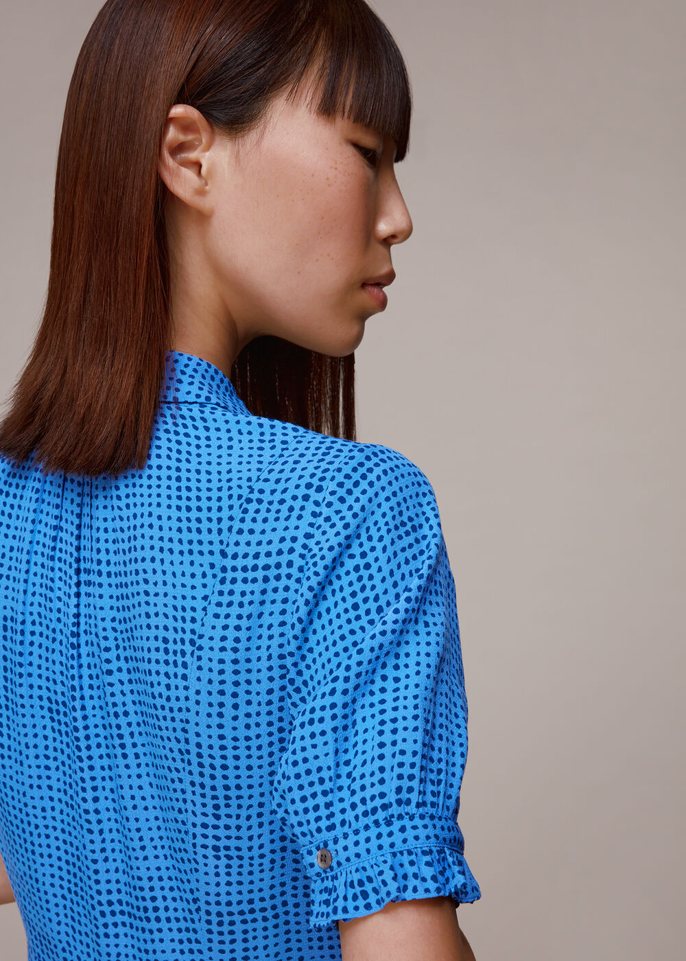 Peri Spotted Check Shirt Dress