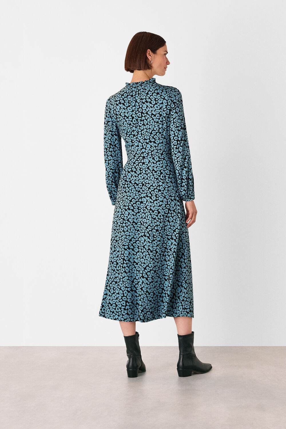 Fuzzy Leopard Midi Dress