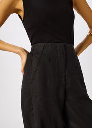 Petite Linen Barrel Leg Trouser