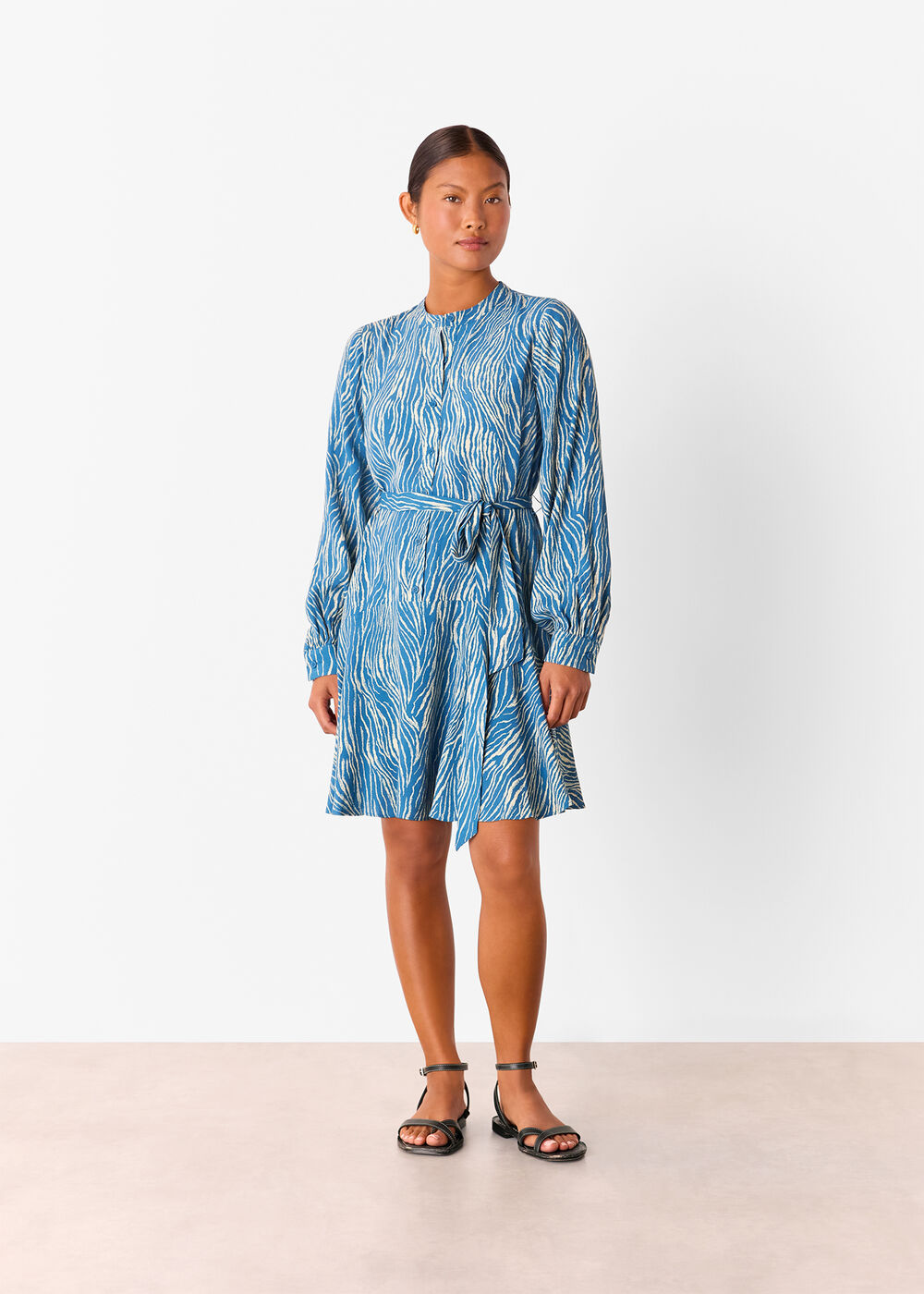 Petite Zebra Flippy Mini Dress
