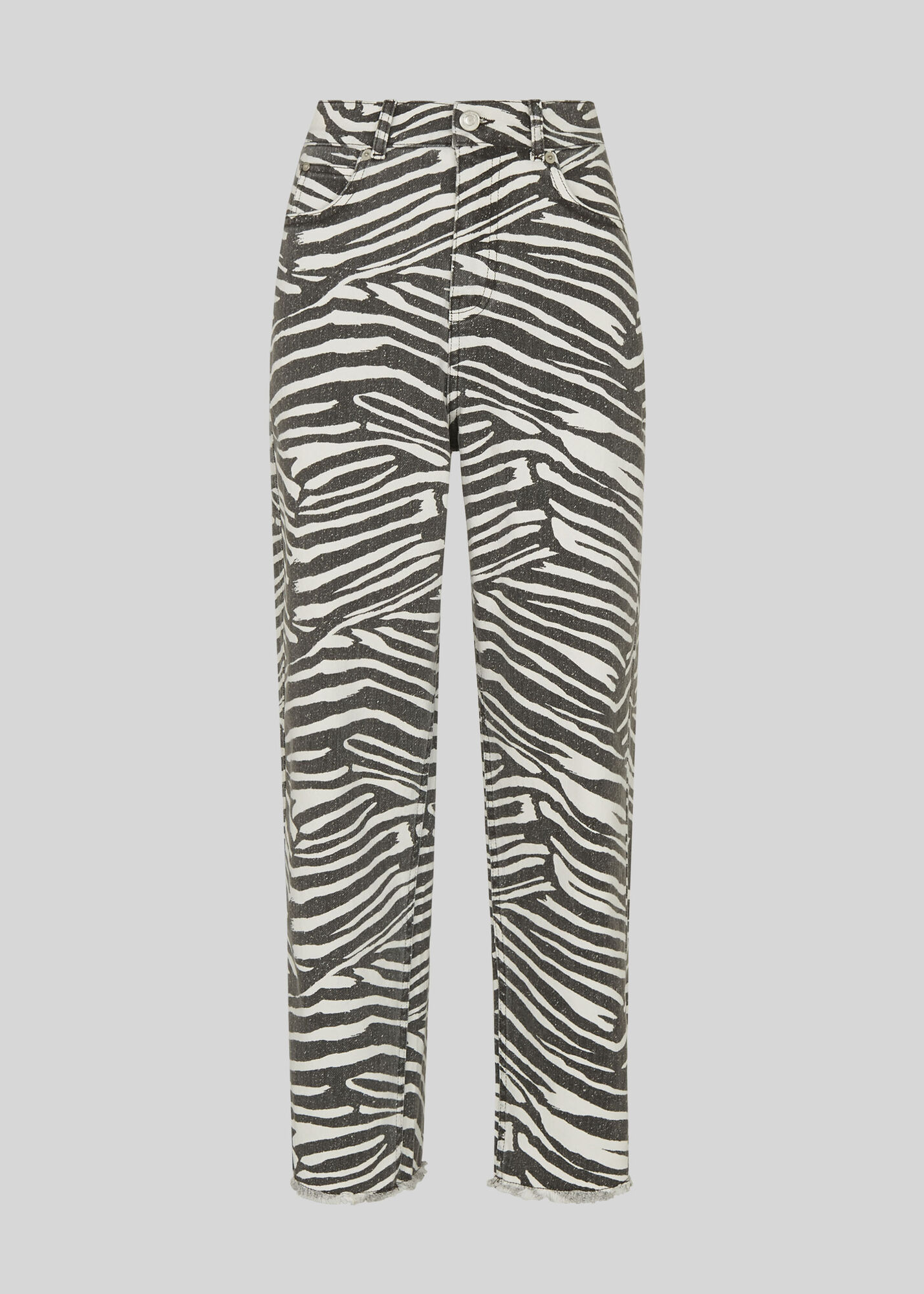 Zebra Print High Waist Barrel Jean WHISTLES Whistles