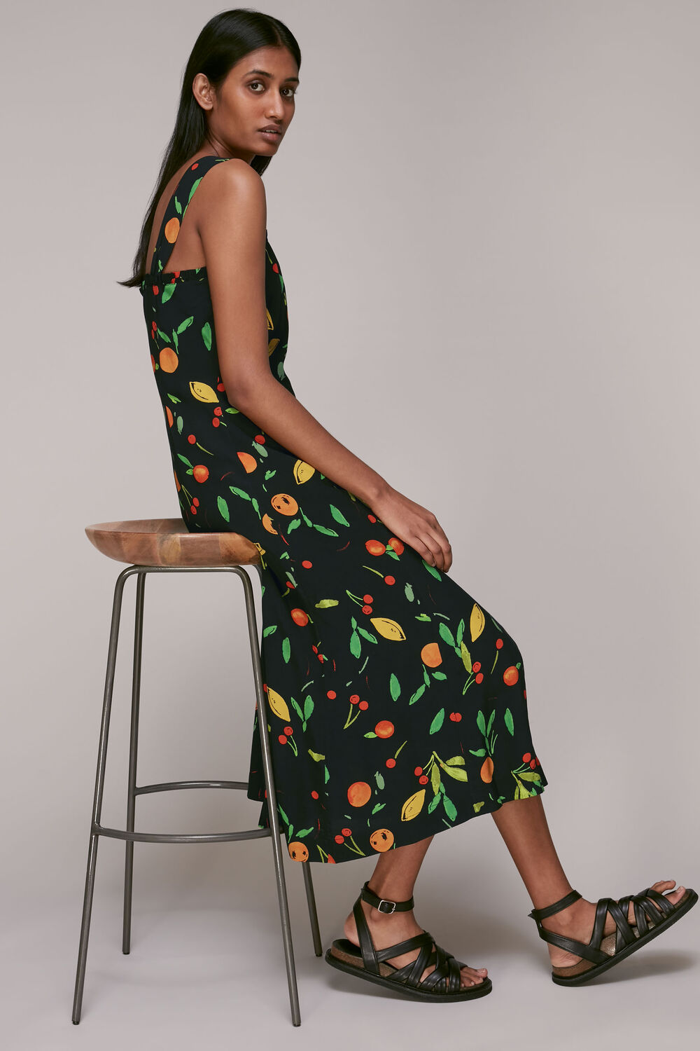Fruit Print Frill Dress