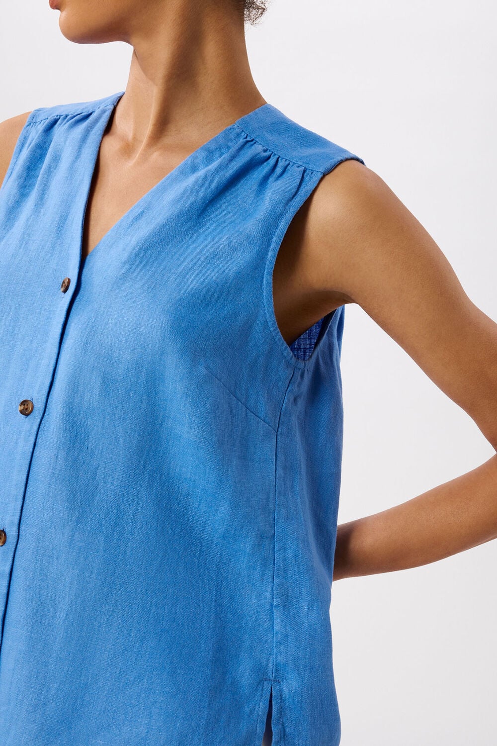 Blue Laura Linen Tank