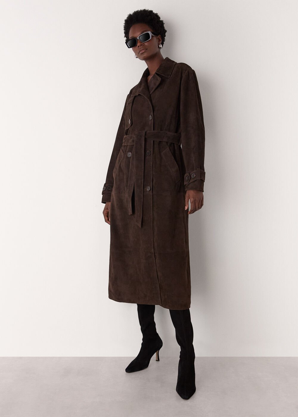 Suede Trench Coat