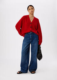 Petite V Neck Cotton Cardigan