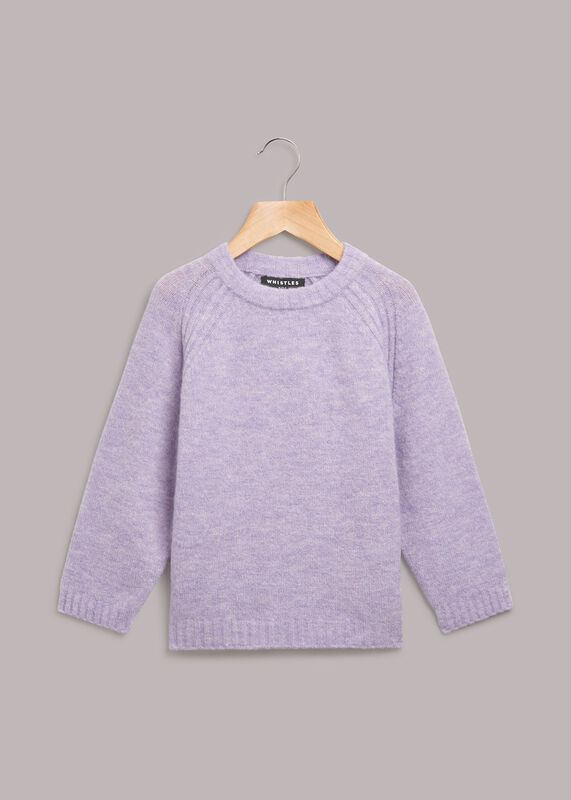 Lilac Textured Crew Neck Sweater