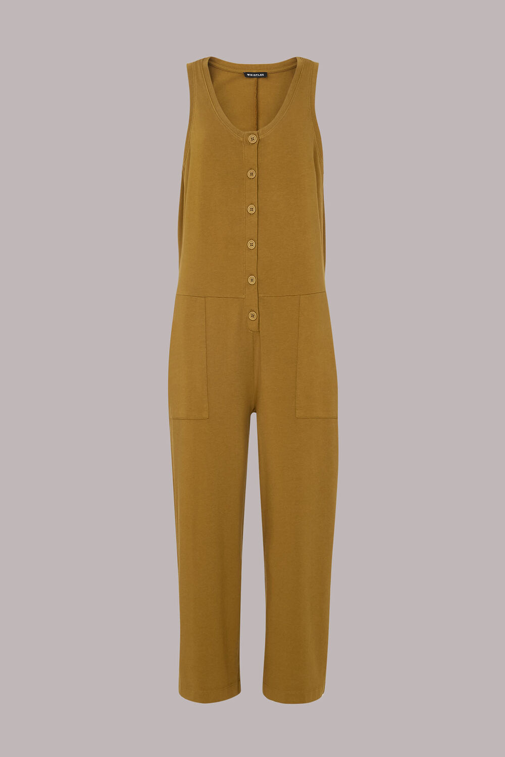 Jersey Button Front Jumpsuit