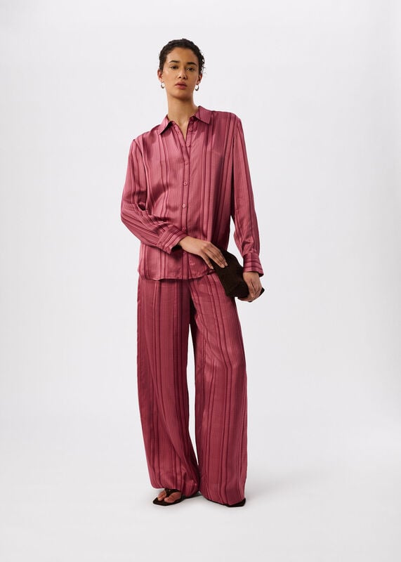 Pink Stripe Satin Trouser