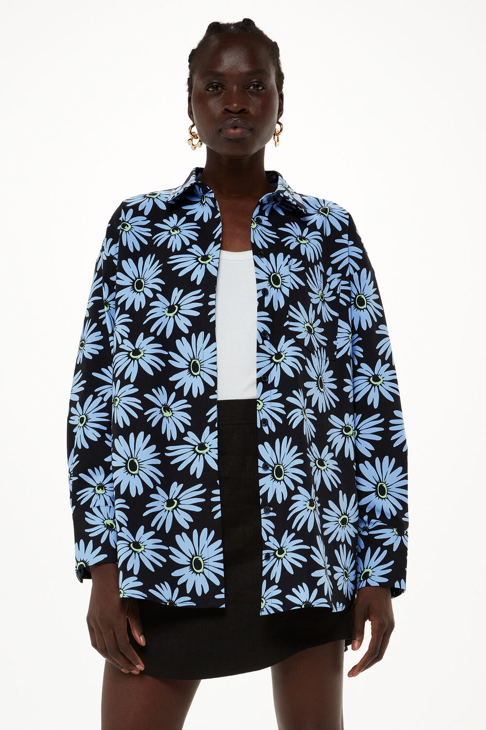 Daisy Print Oversized Shirt
