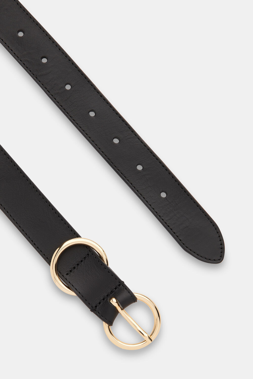 Black Double Ring Buckle Belt