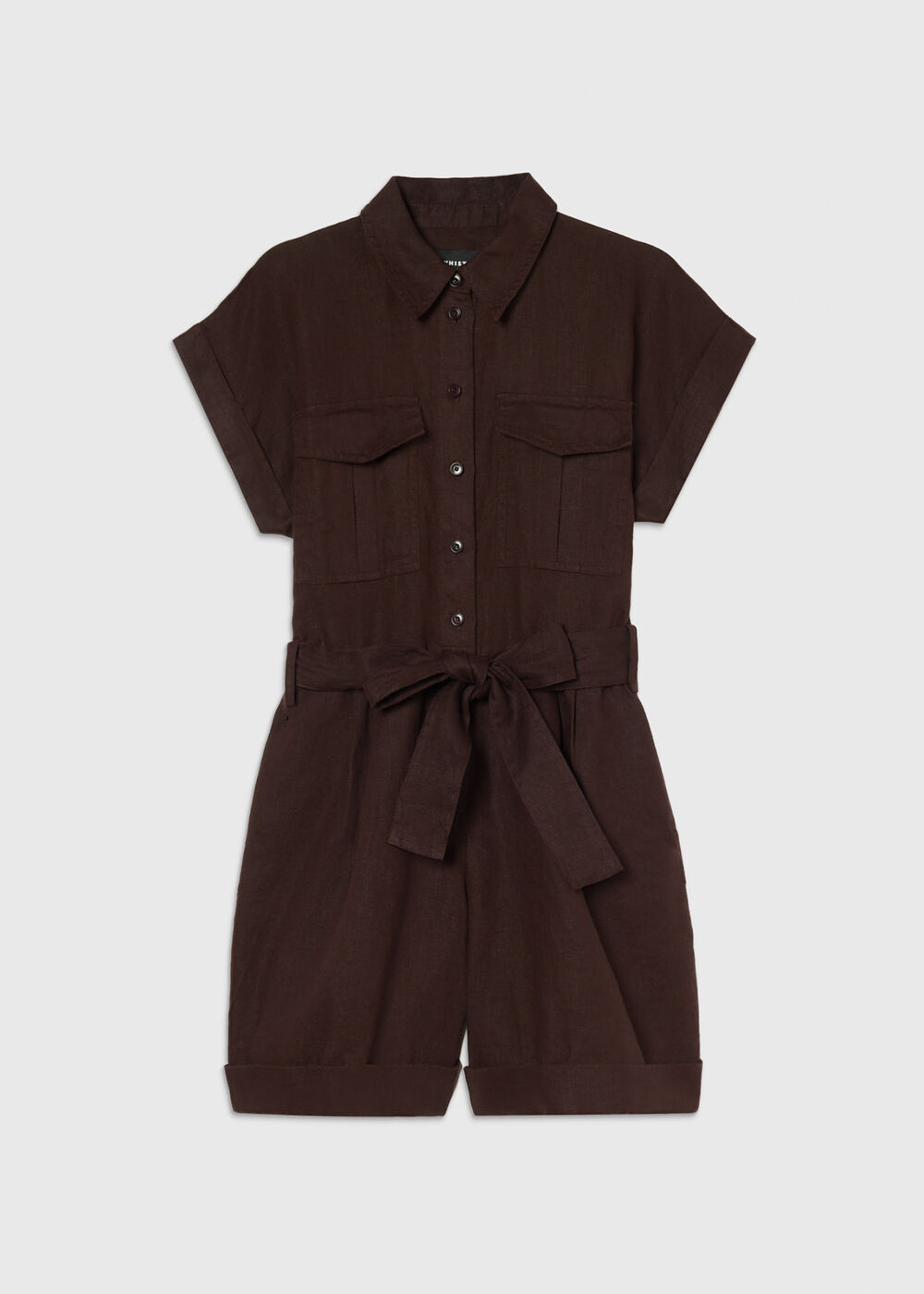 Pocket Detail Linen Playsuit
