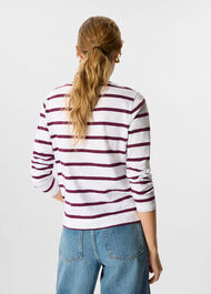 Stripe Crew Neck Pocket Top
